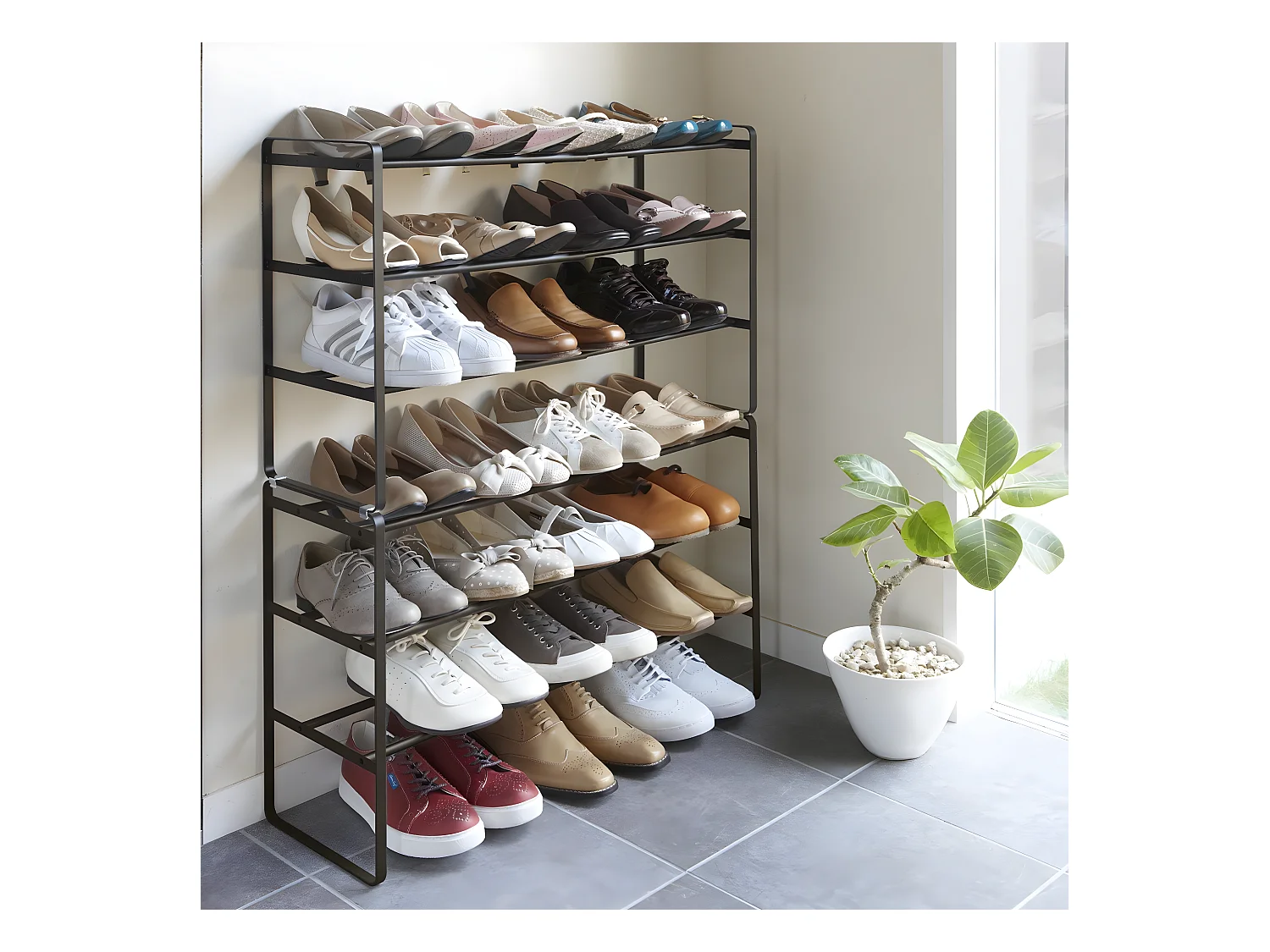 Etagère à chaussures extensible 3 niveaux - L41-70 cm