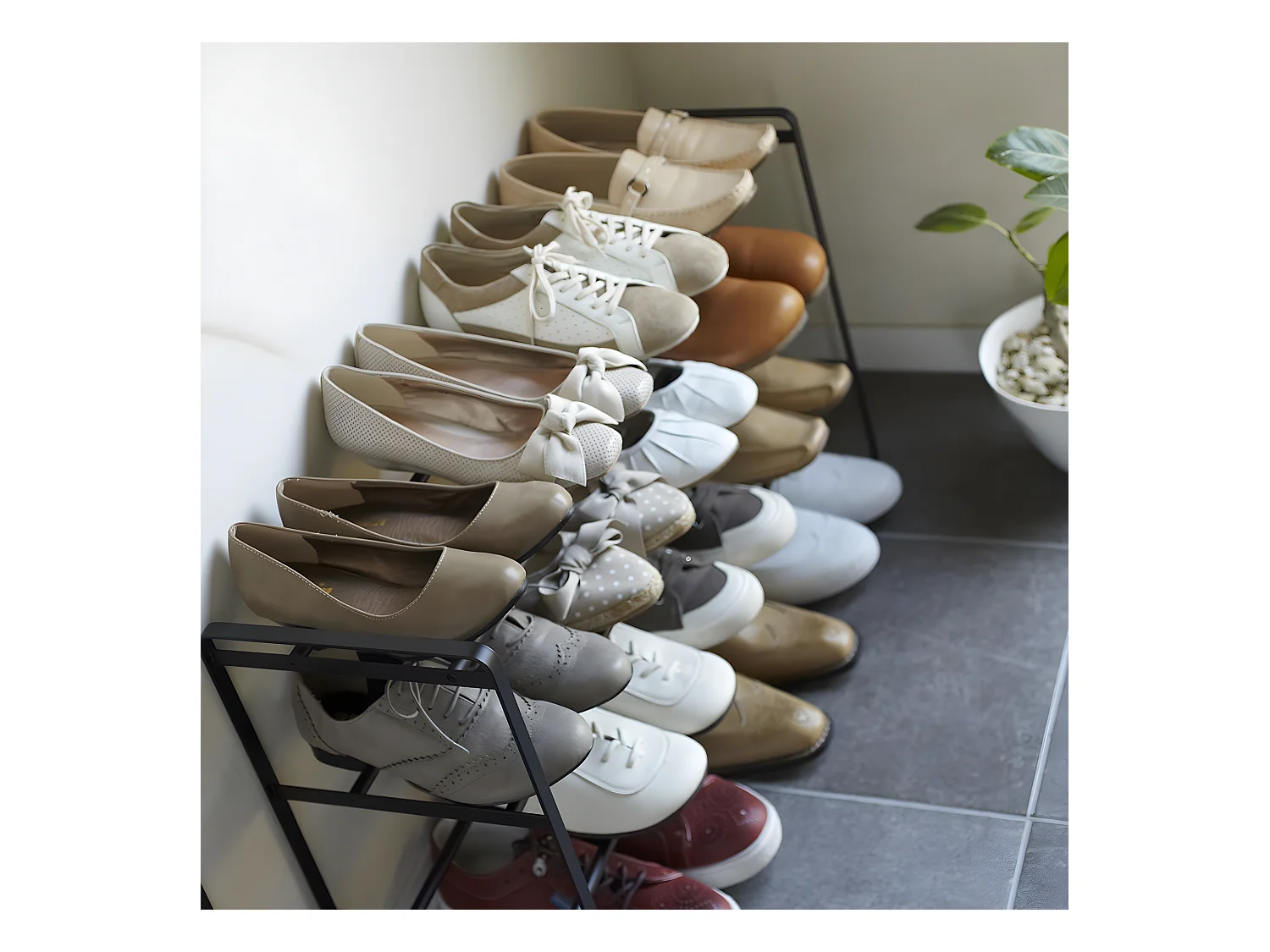 Etagère à chaussures extensible 3 niveaux - L41-70 cm