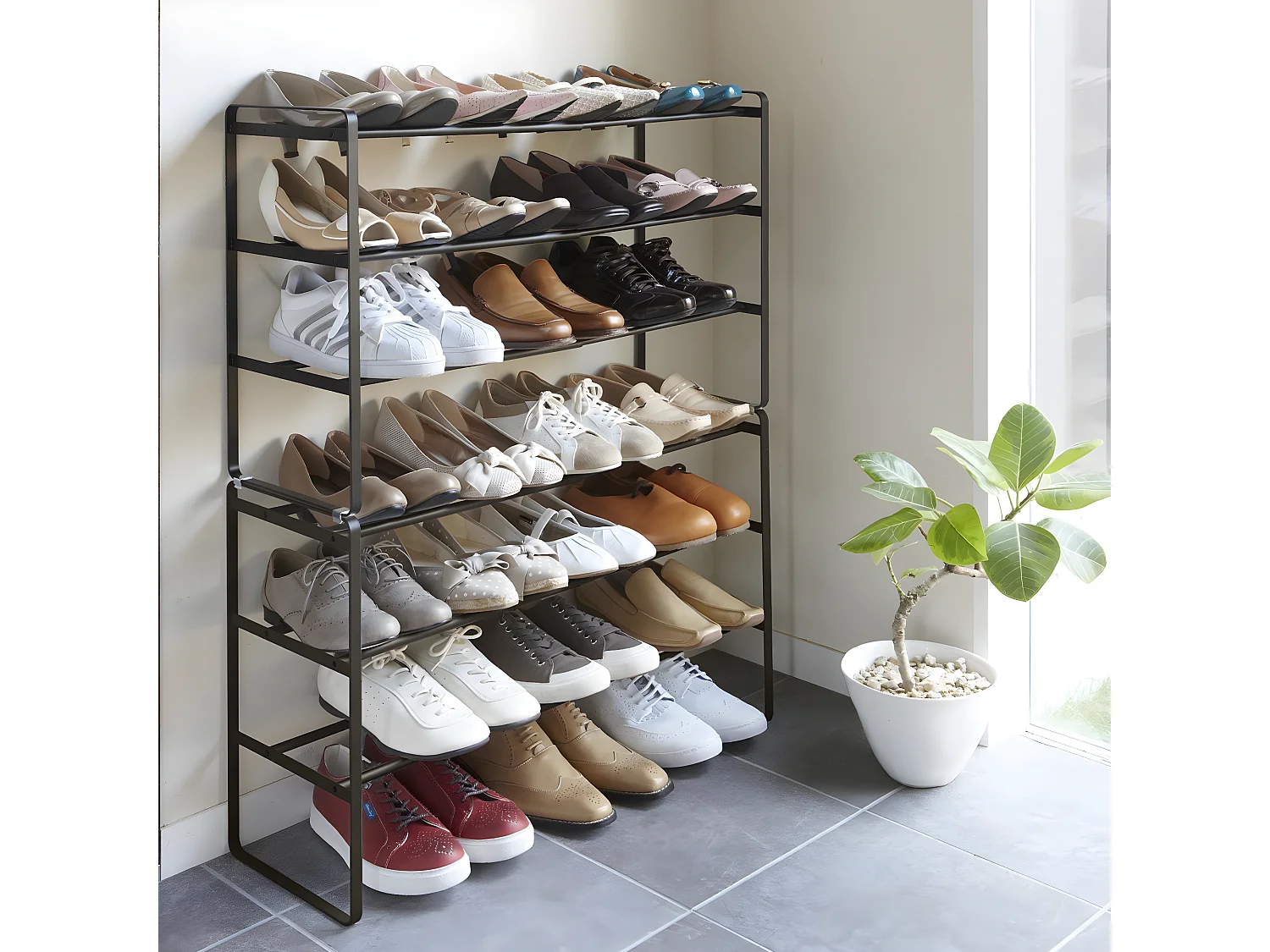 Etagère à chaussures extensible 3 niveaux - L41-70 cm