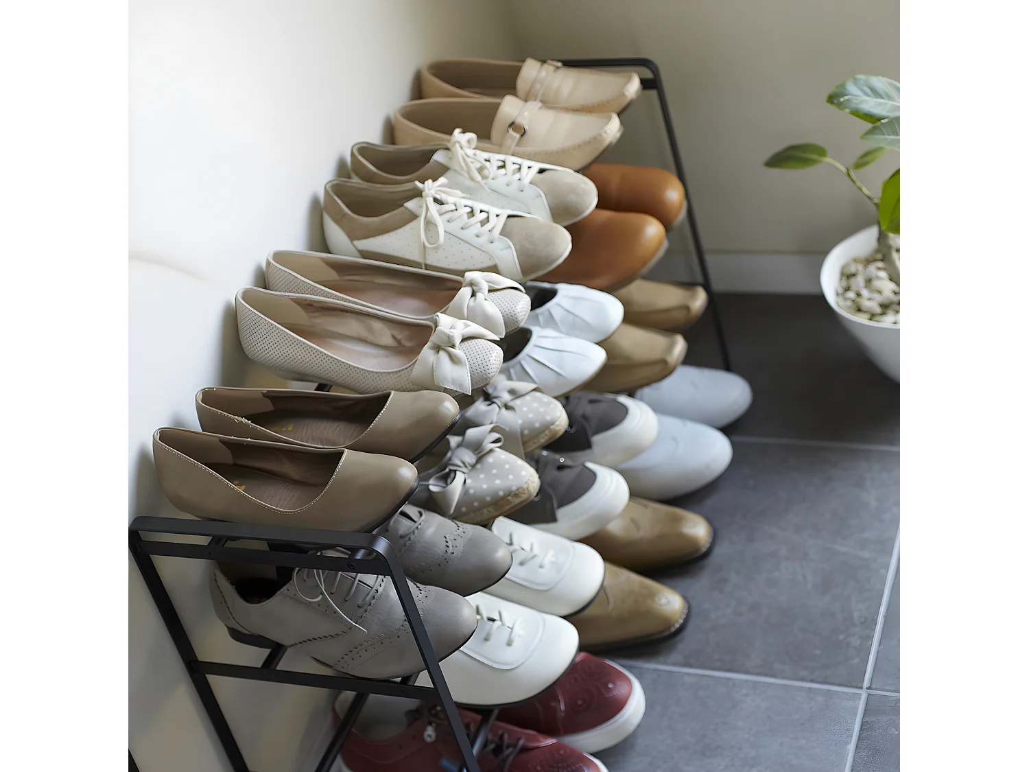 Etagère à chaussures extensible 3 niveaux - L41-70 cm