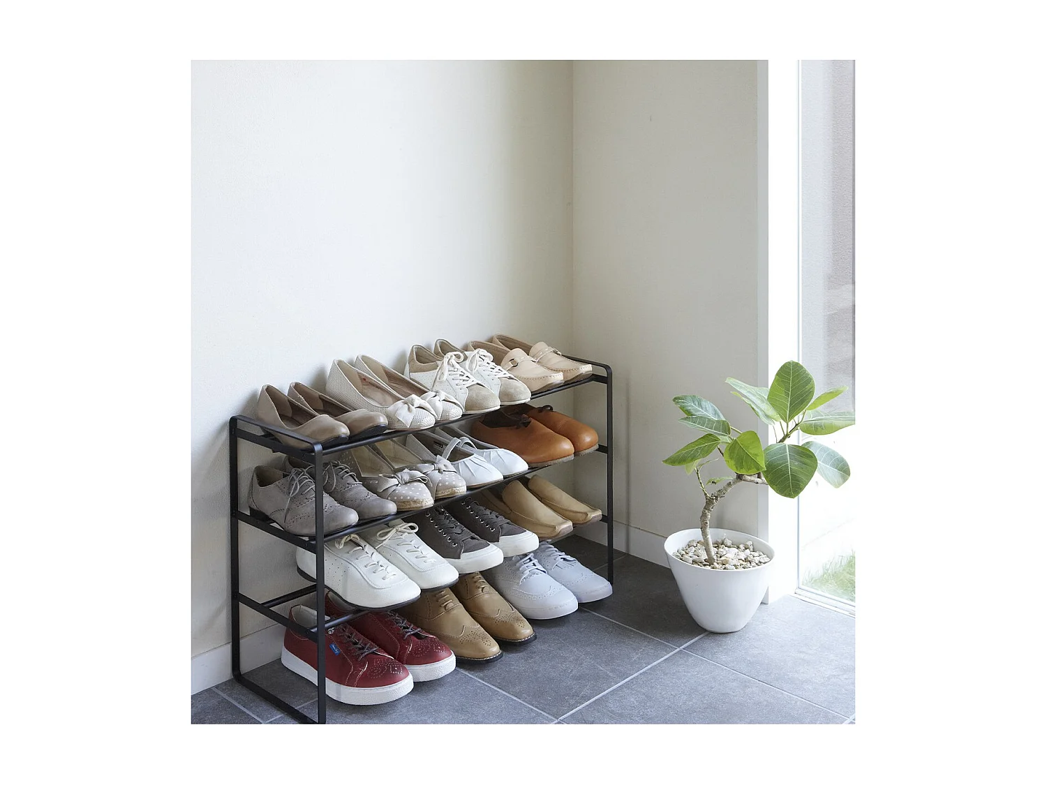 Etagère à chaussures extensible 3 niveaux - L41-70 cm