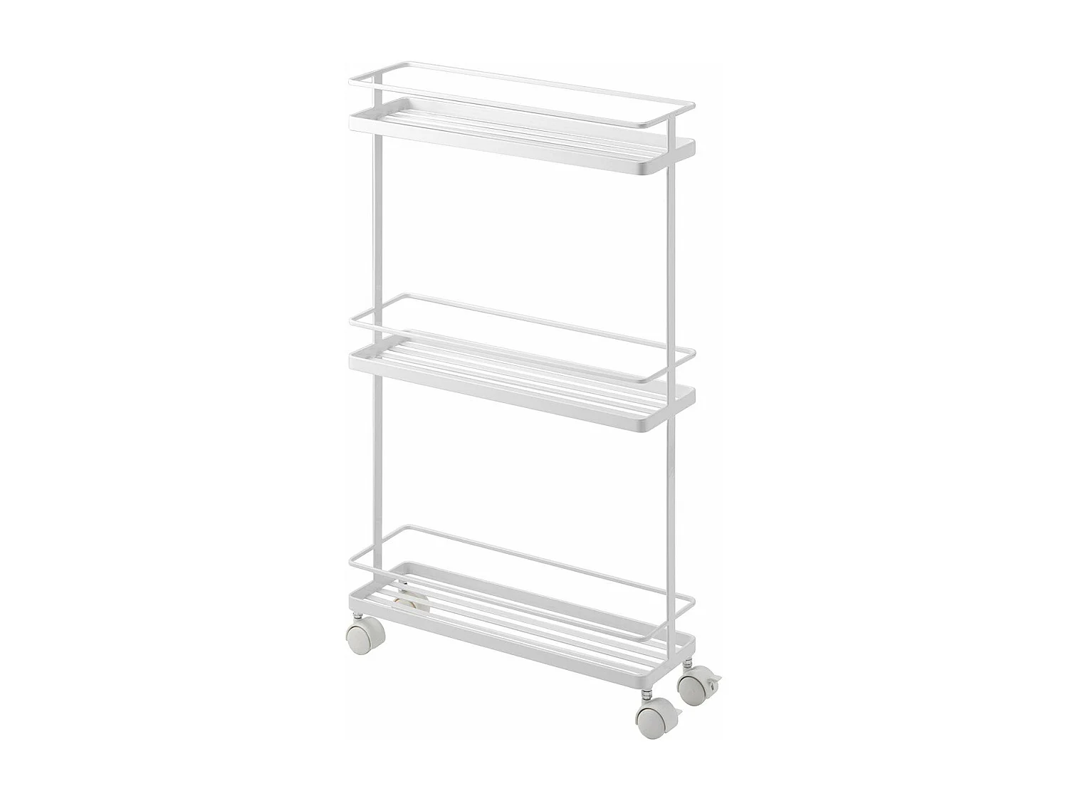 Desserte à roulettes en acier blanche - L38 cm