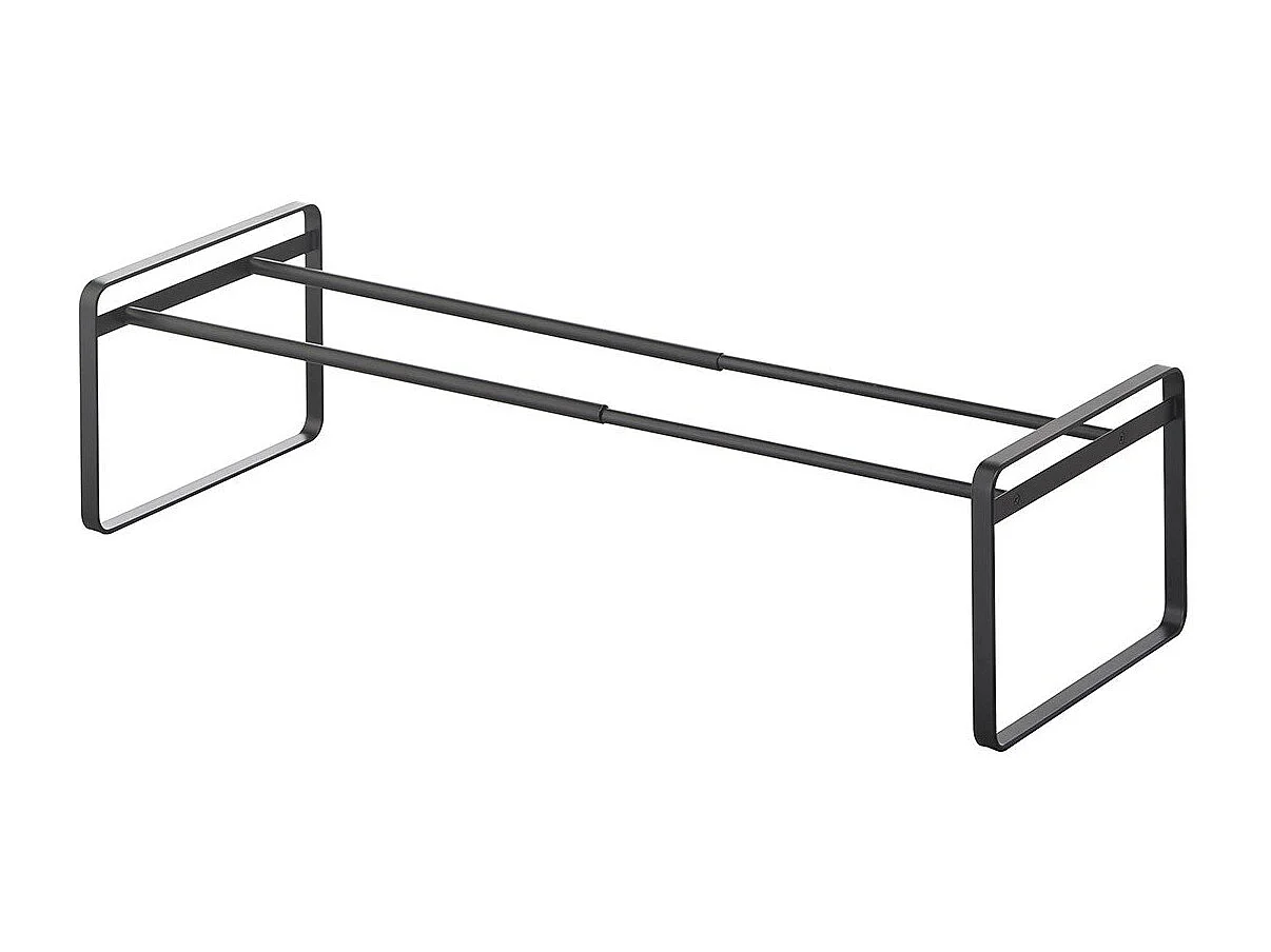 Black extendable shoe rack, 1 tier - L41 cm
