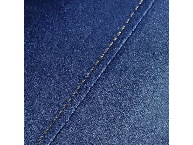 Canapé angle réversible convertible velours bleu pieds bois - URSULE