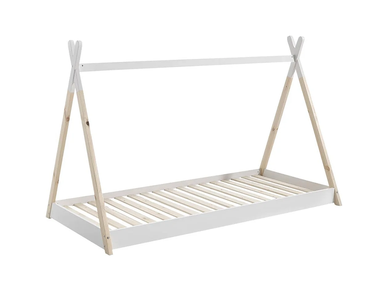 FLITT - Lit au Sol 90x200cm Forme Tipi avec Toile