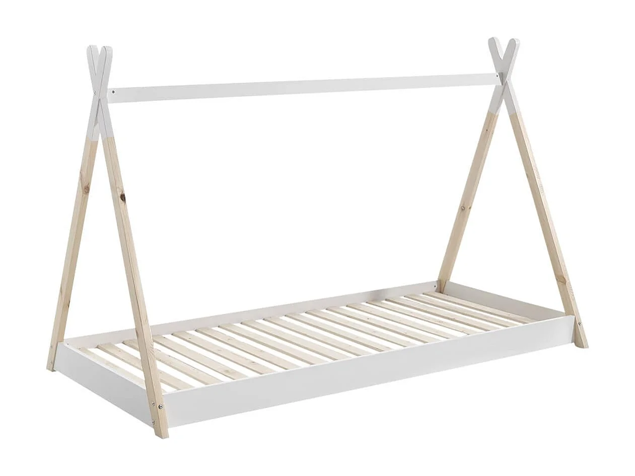 FLITT - Lit au Sol 90x200cm Forme Tipi avec Toile