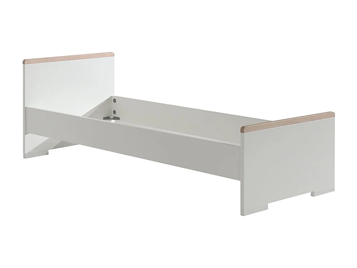 NASH WHITE - Chambre 90x200cm + Armoire 3P + Pack Bureau