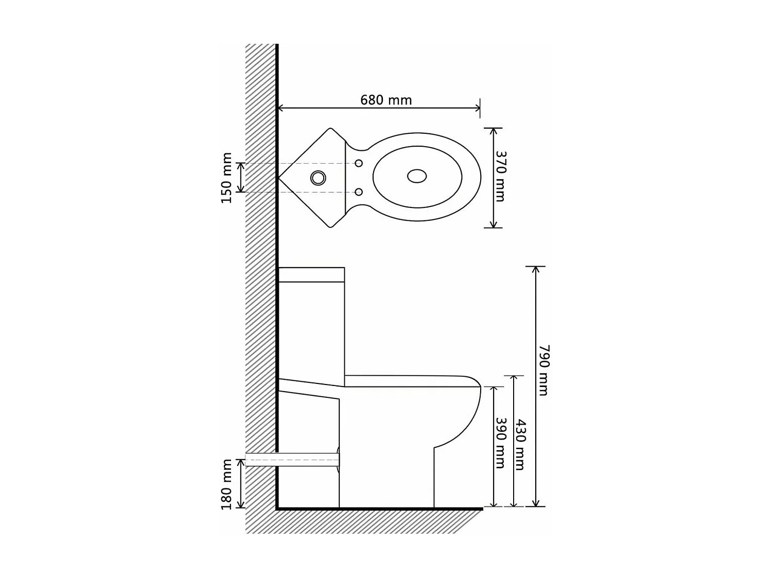 Toilette d'angle céramique cuvette blanche 37 x 68 x 79 cm 02_0003559