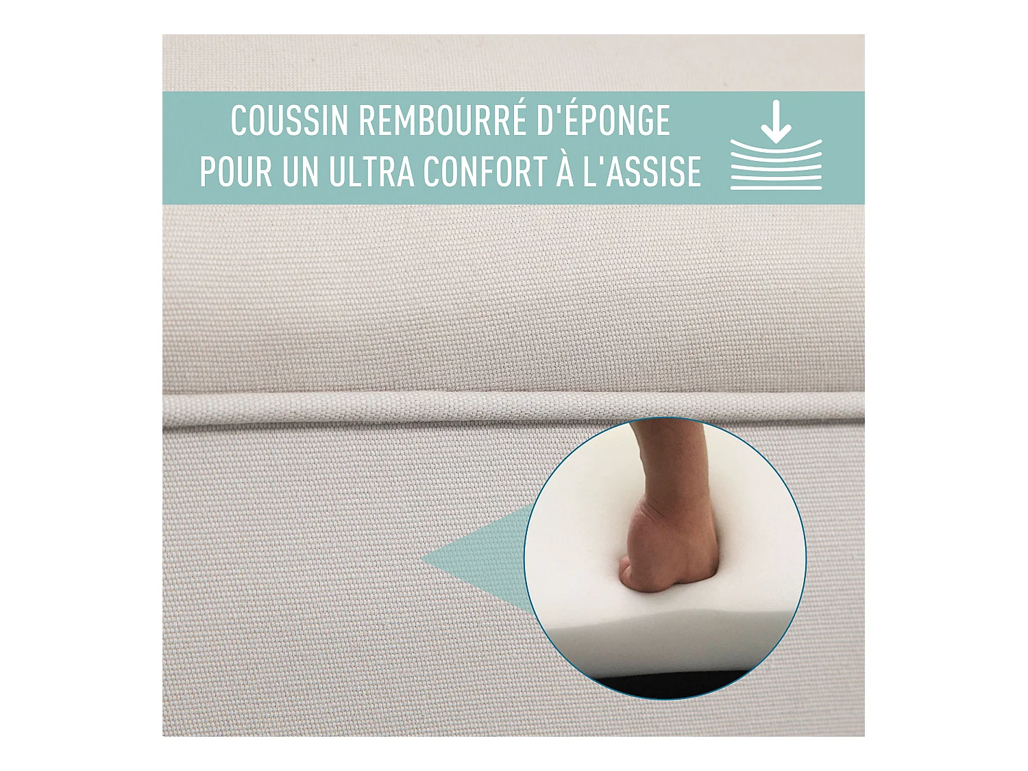 Banc banquette design contemporain accoudoirs courbés grand confort 102L x 31l x 51H cm gris clair