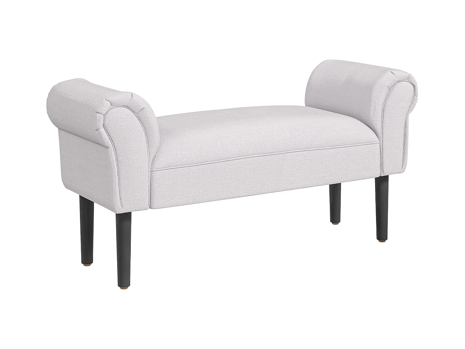 Banc banquette design contemporain accoudoirs courbés grand confort 102L x 31l x 51H cm gris clair