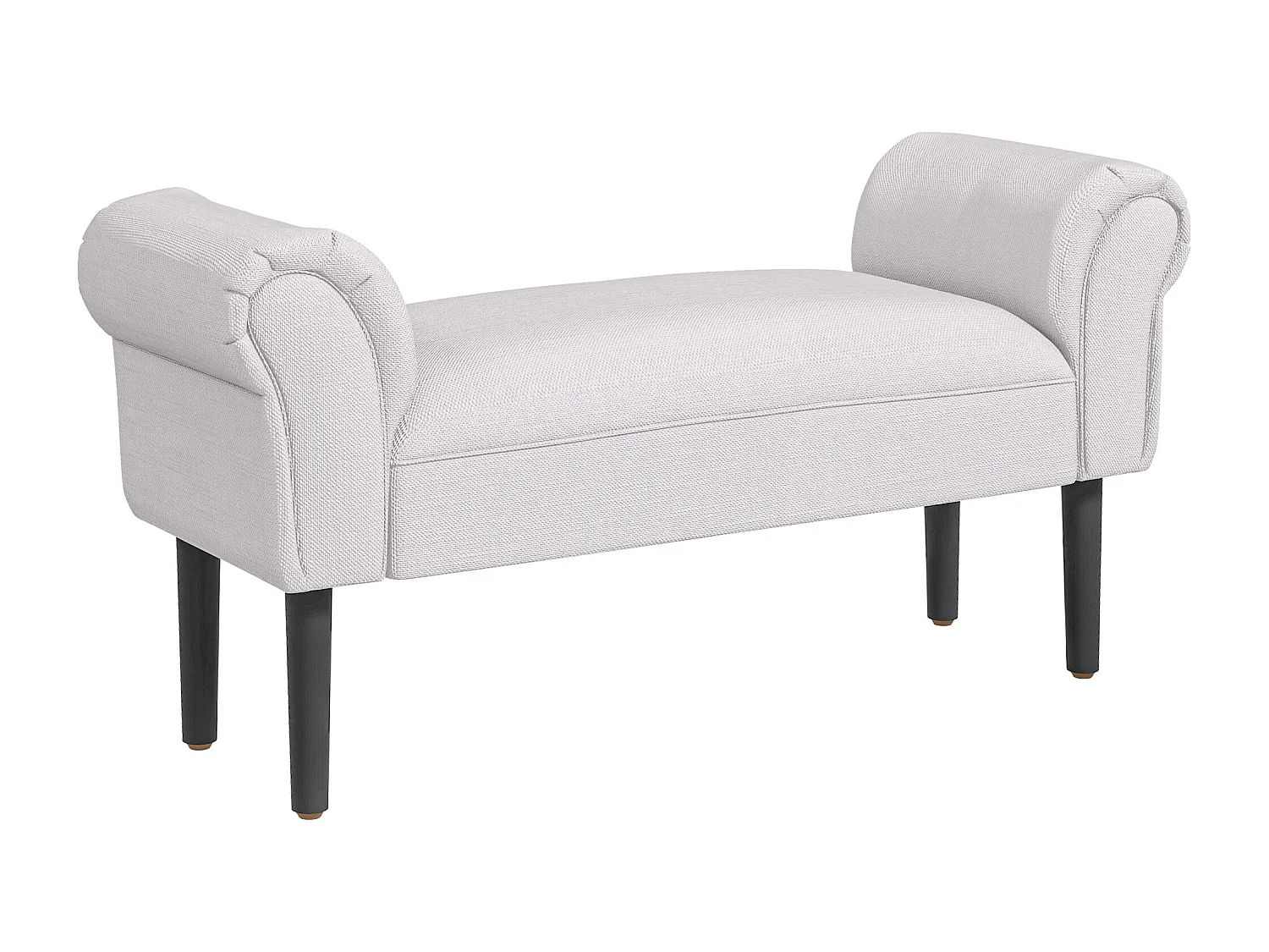 Banc banquette design contemporain accoudoirs courbés grand confort 102L x 31l x 51H cm gris clair