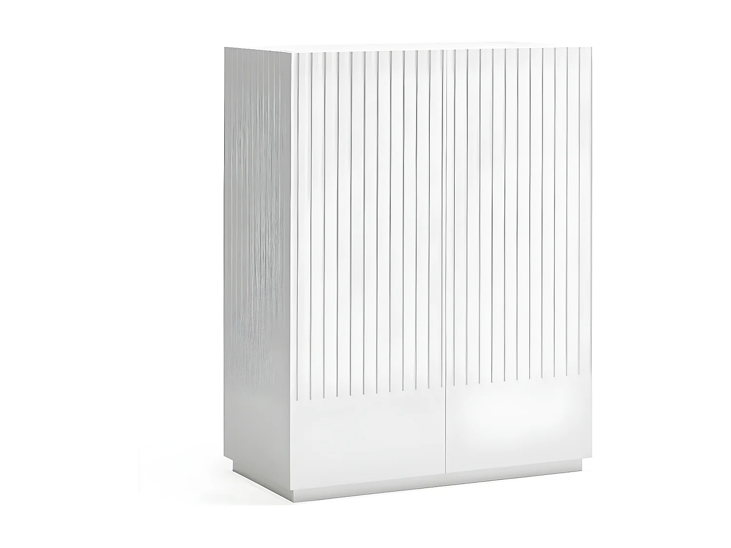 Meuble d'entrée 2 portes 2 tiroirs Blanc - TEULAT DORIC