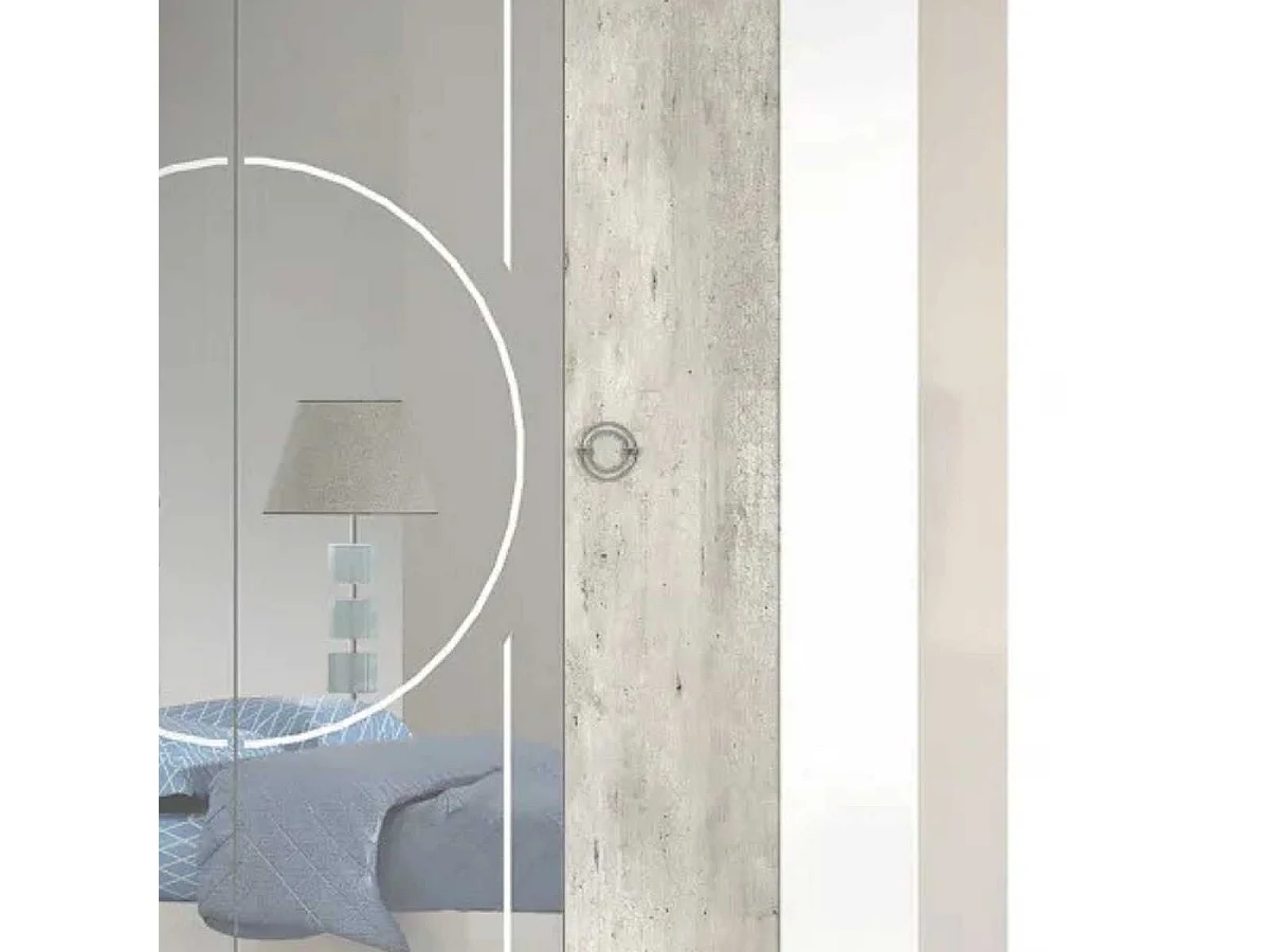 GOYA - Armoire 4 Portes avec Miroir Central