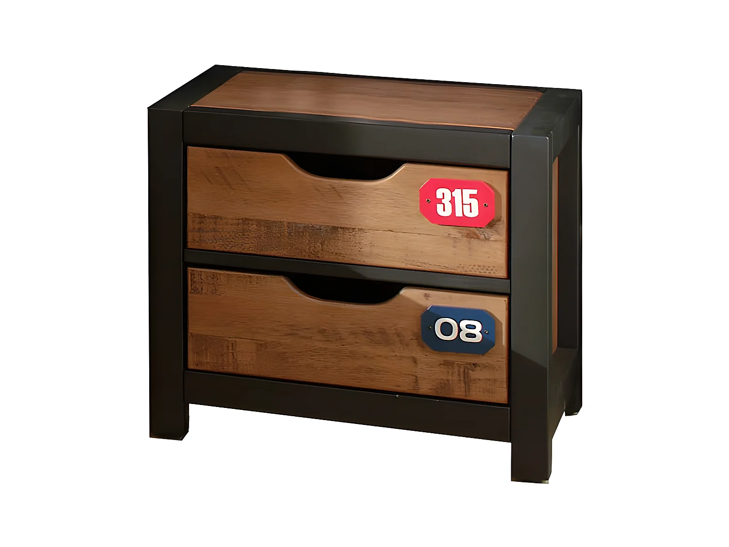 TCHAD - Ensemble Lit 90x200cm avec Sommier + Chevet