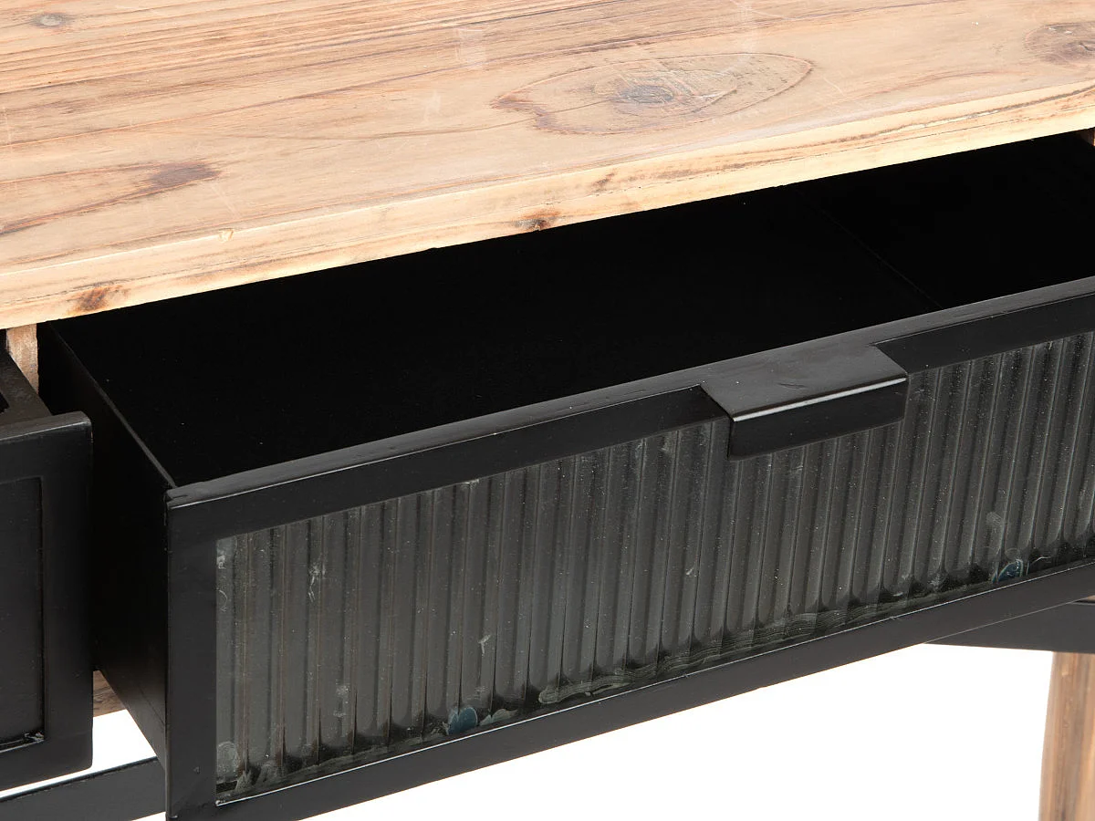 Console noire sapin et fer - Amadeus