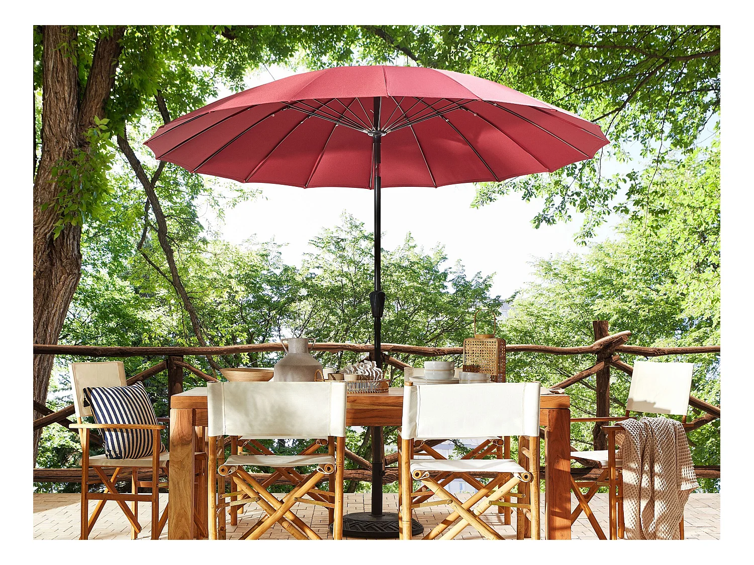 Sombrilla de jardín 255 cm BAIA Rojo oscuro