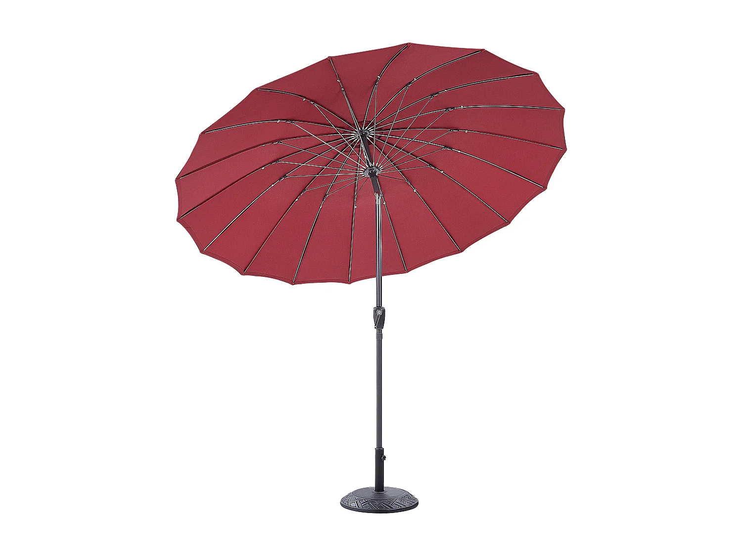 Sonnenschirm rot rund ⌀ 255 cm verstellbar mit Kurbel Aluminiumgestell Baia