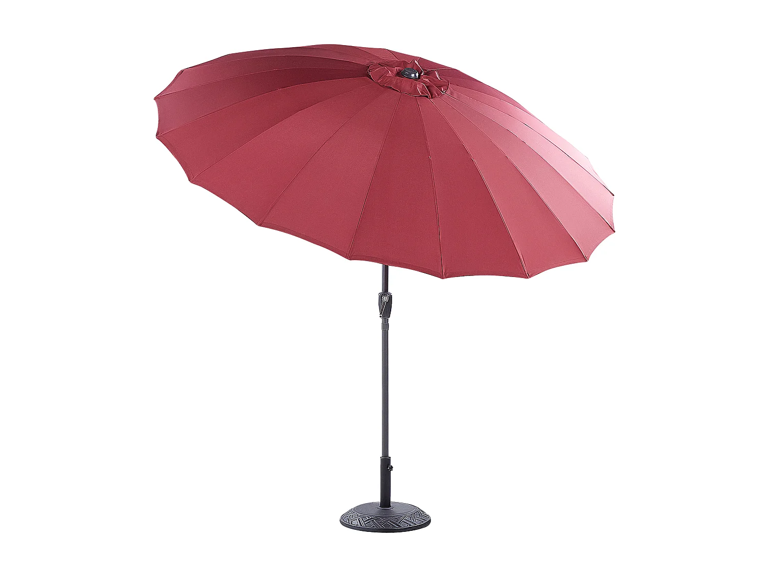 Sonnenschirm rot rund ⌀ 255 cm verstellbar mit Kurbel Aluminiumgestell Baia