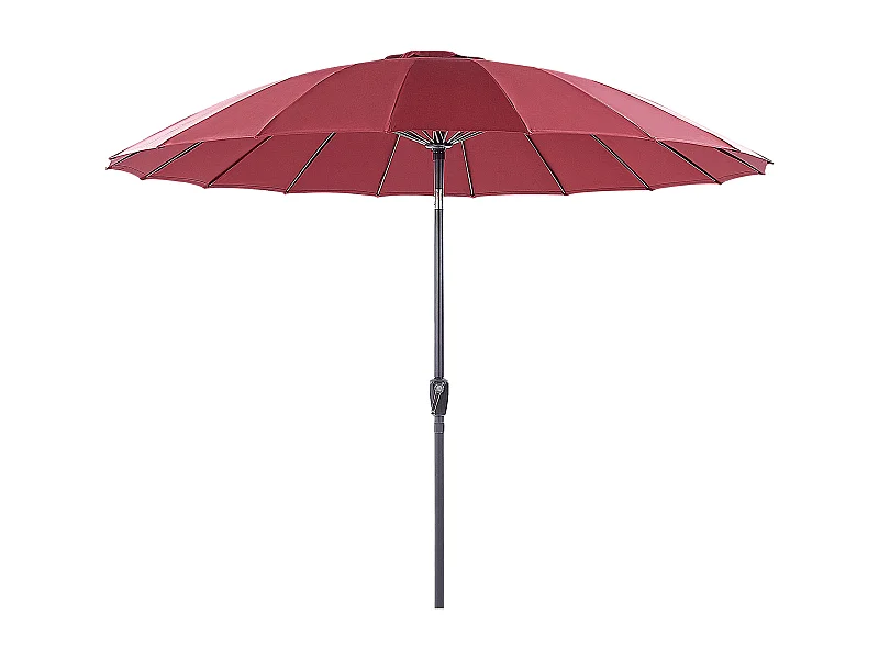 Sonnenschirm rot rund ⌀ 255 cm verstellbar mit Kurbel Aluminiumgestell Baia