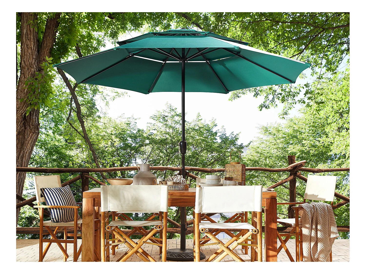 Sombrilla de jardín 285 cm BIBIONE Verde esmeralda