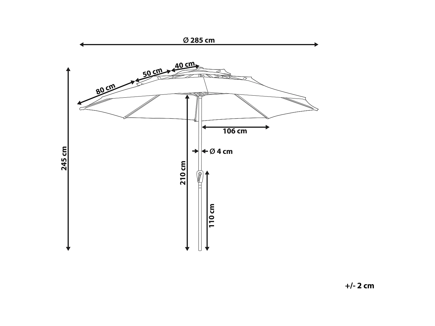 Sombrilla de jardín 285 cm BIBIONE Verde esmeralda
