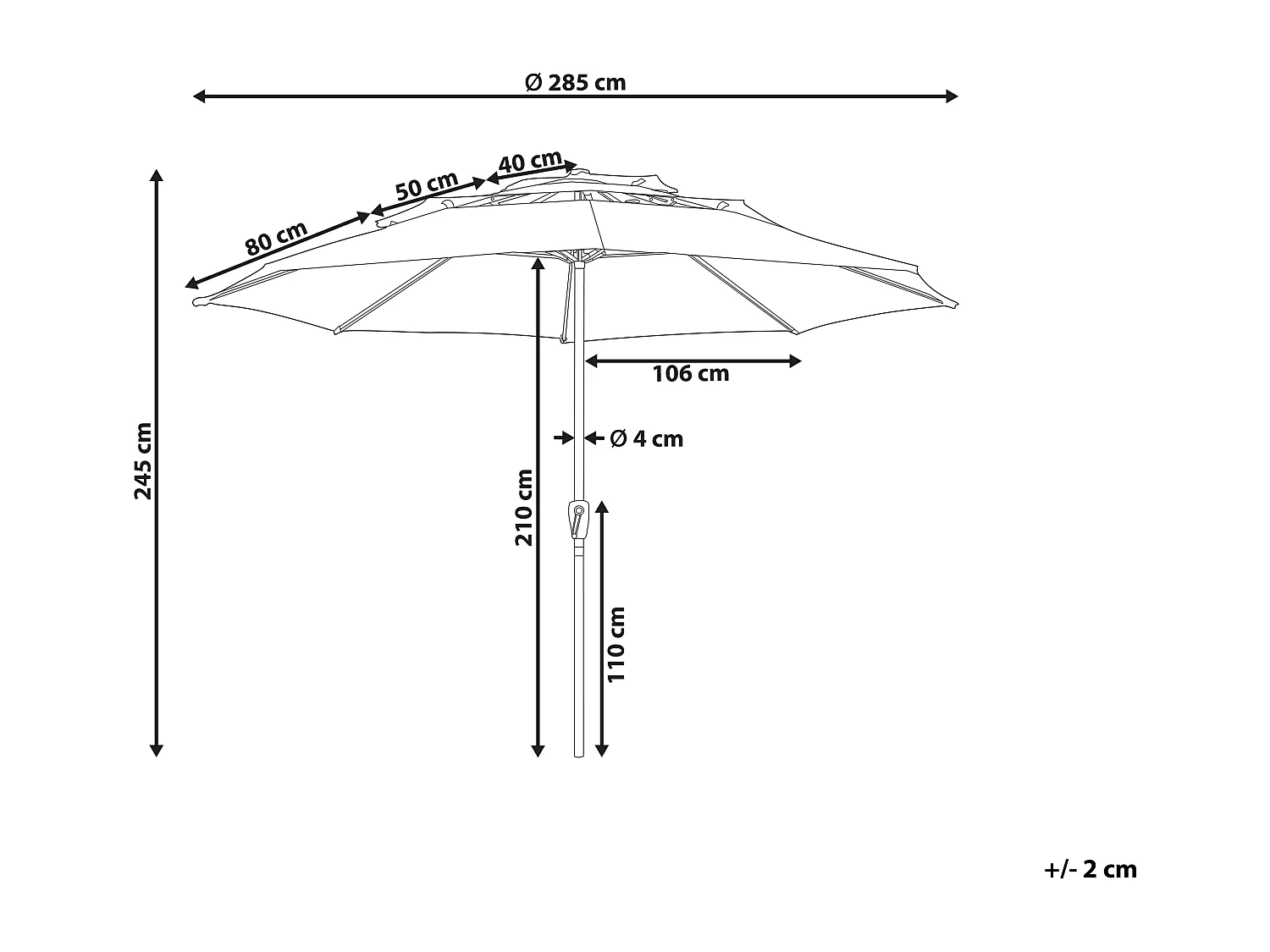 Parasol de jardin 285 cm BIBIONE Vert émeraude