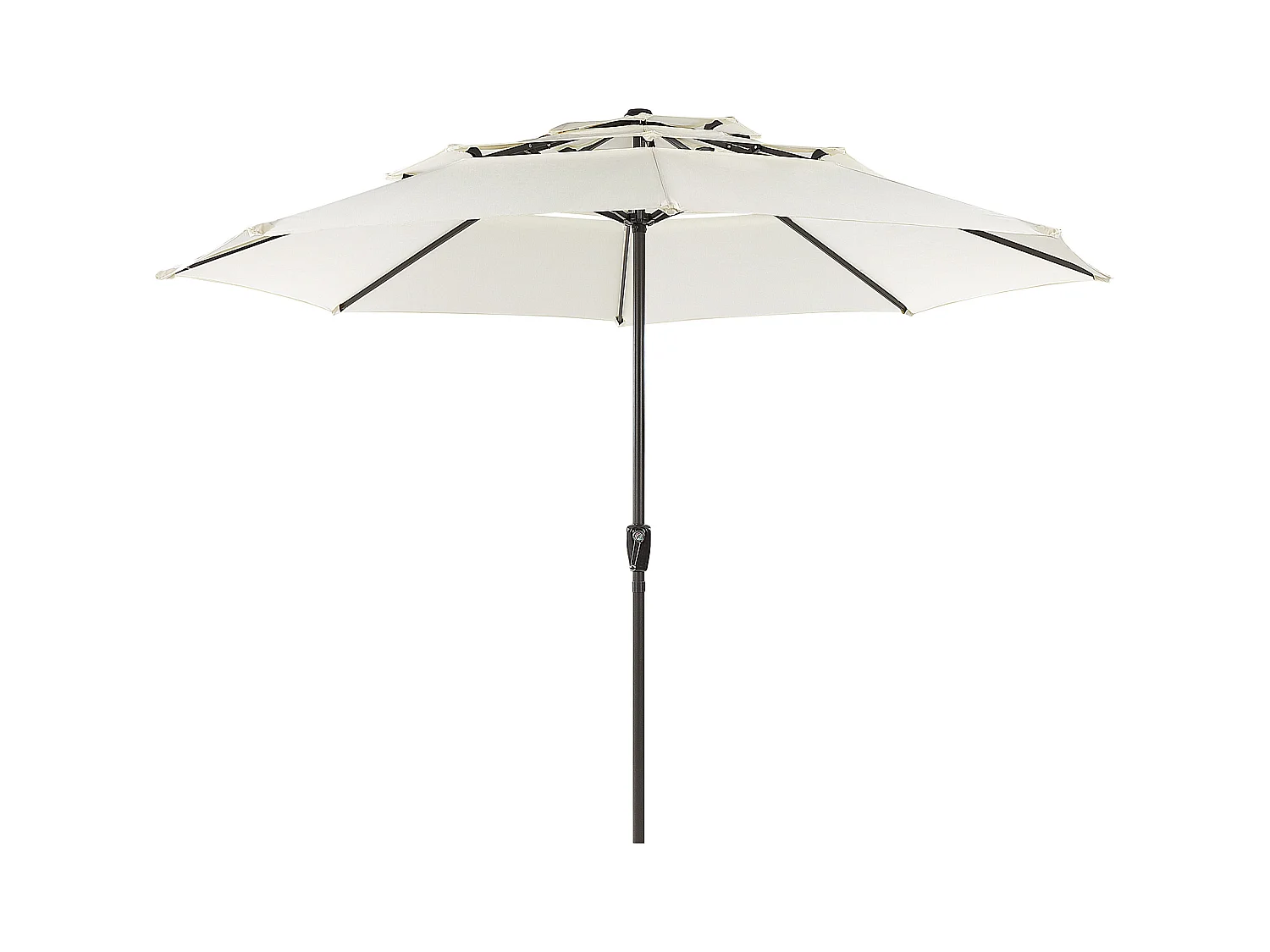 Sonnenschirm beige achteckig ⌀ 285 cm mit Kurbel Stahlgestell Modern Bibione