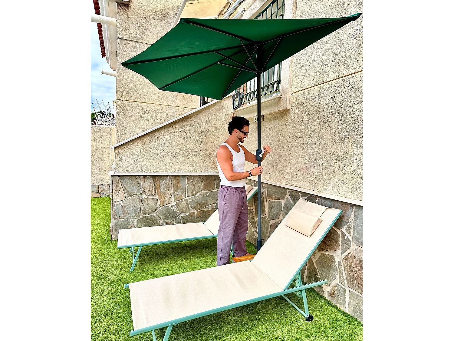 Halfronde parasol 270 cm GALATI Groen