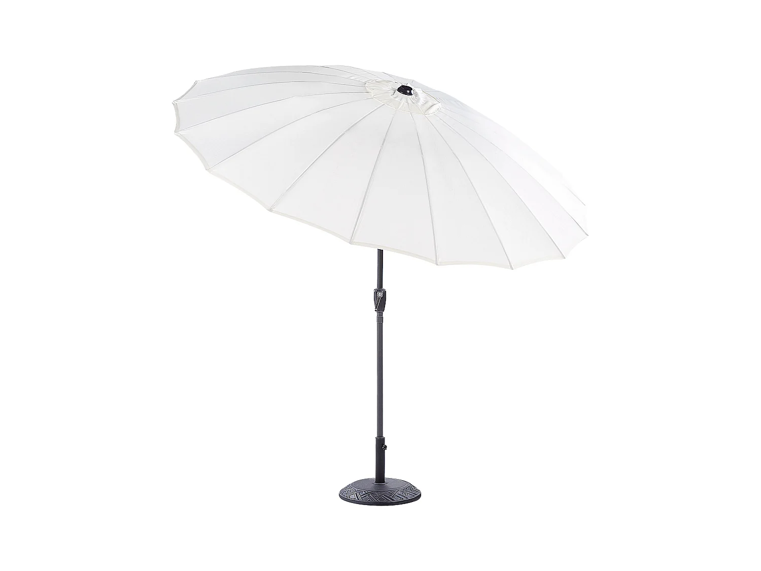 Sonnenschirm beige rund ⌀ 255 cm verstellbar mit Kurbel Aluminiumgestell Baia