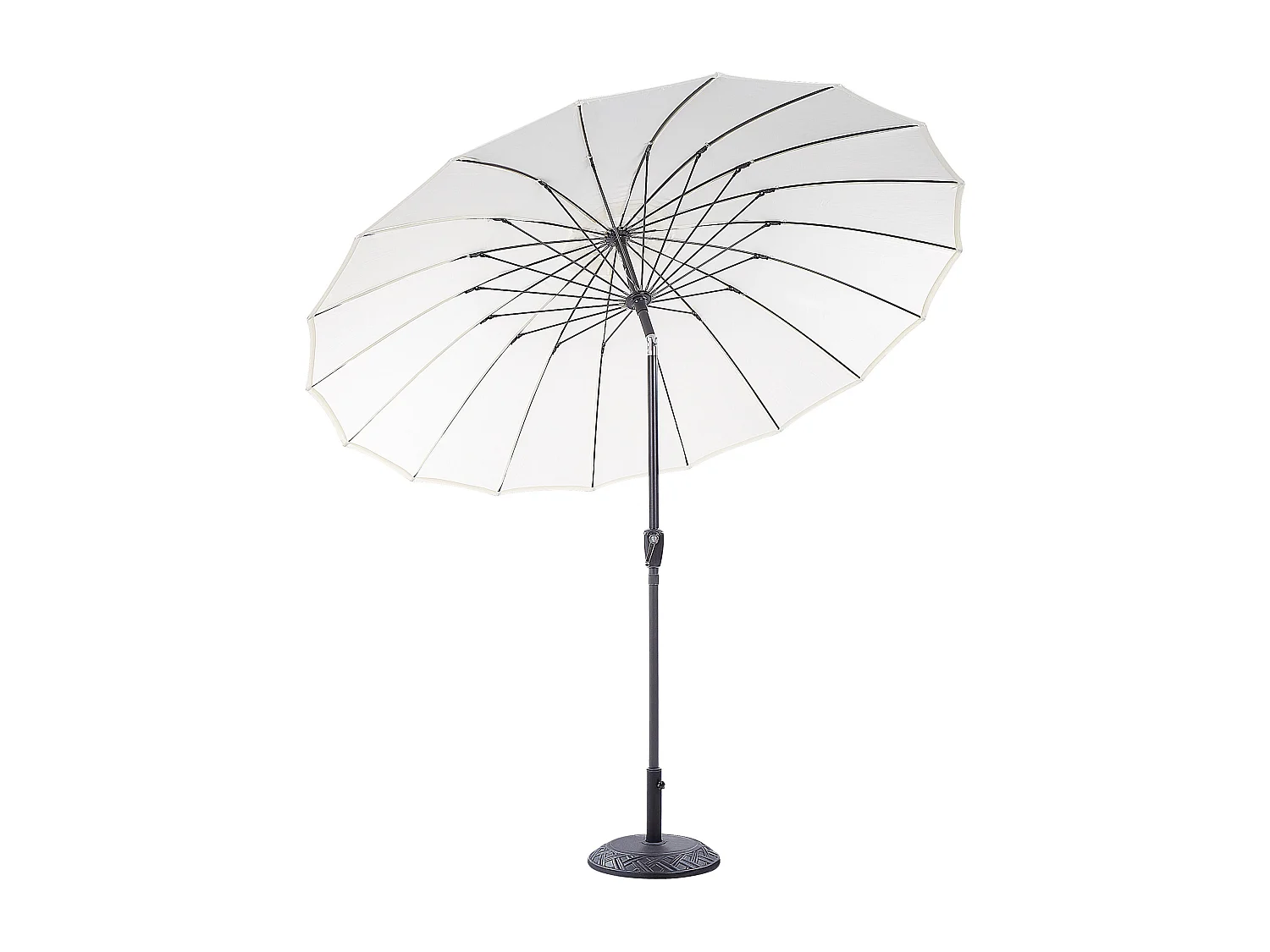 Sonnenschirm beige rund ⌀ 255 cm verstellbar mit Kurbel Aluminiumgestell Baia