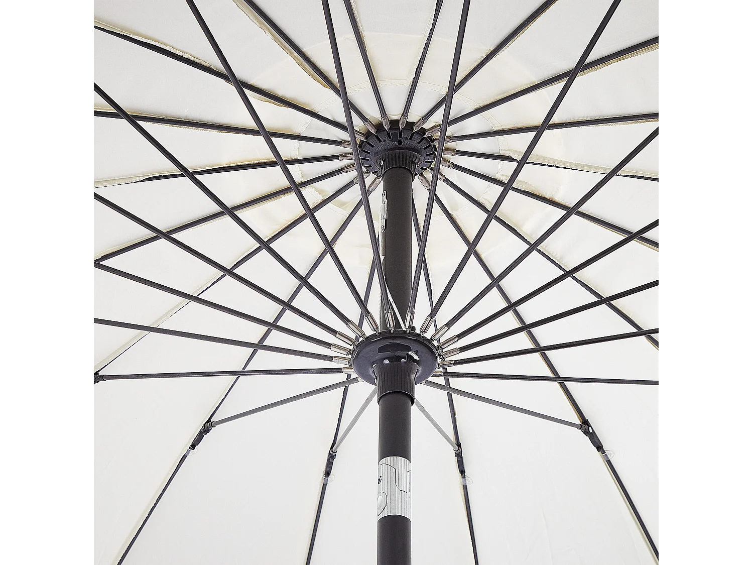 Sonnenschirm beige rund ⌀ 255 cm verstellbar mit Kurbel Aluminiumgestell Baia