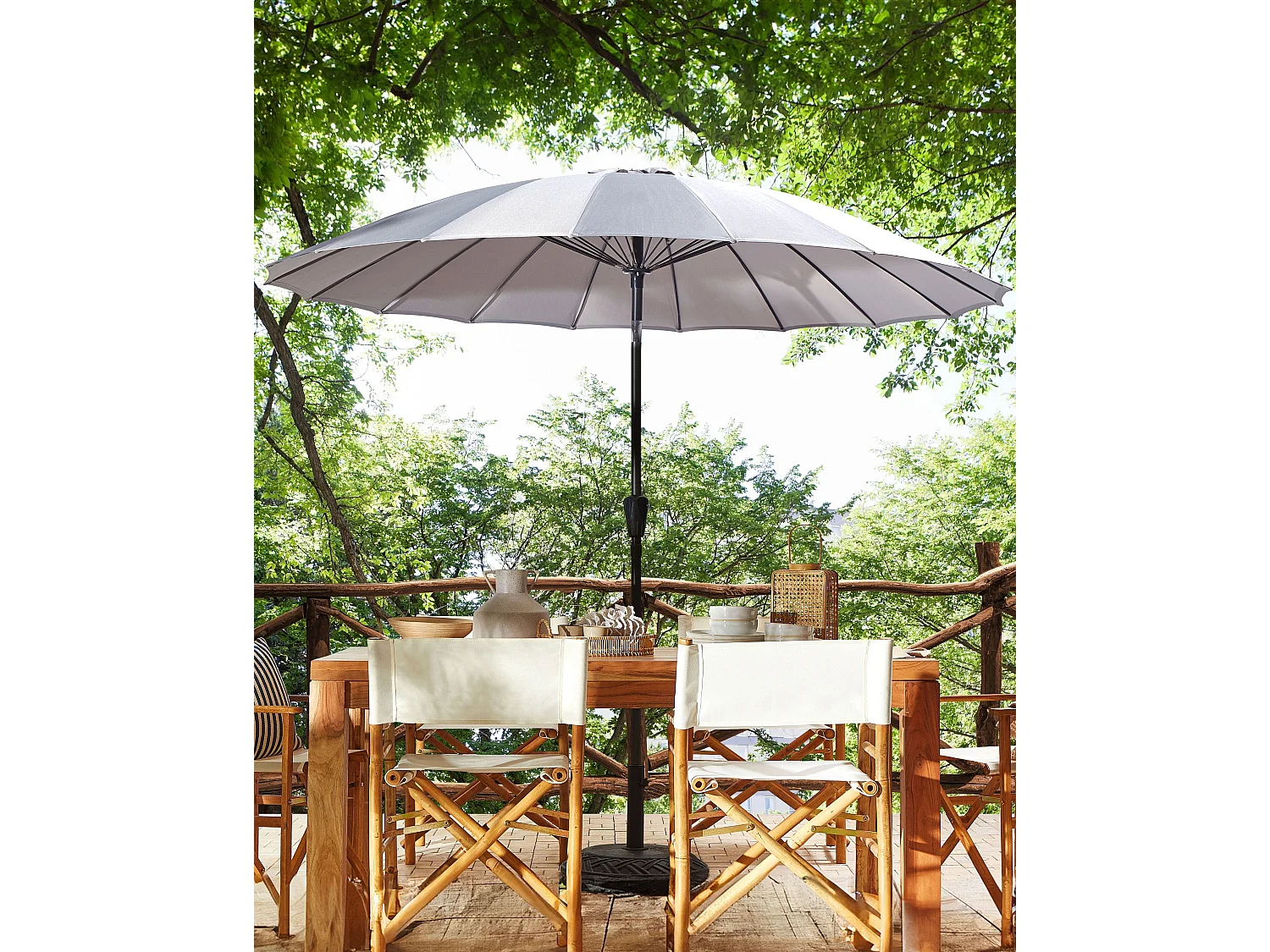 Parasol 255 cm BAIA Gris clair