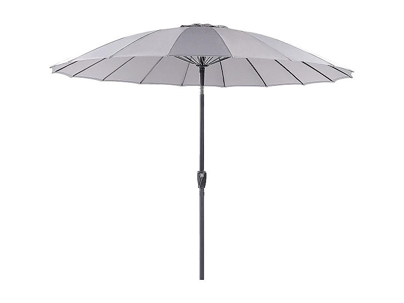 Sonnenschirm grau rund ⌀ 255 cm verstellbar mit Kurbel Aluminiumgestell Baia