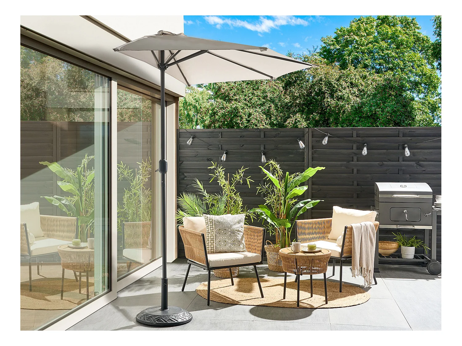 Halfronde parasol 270 cm GALATI Beige