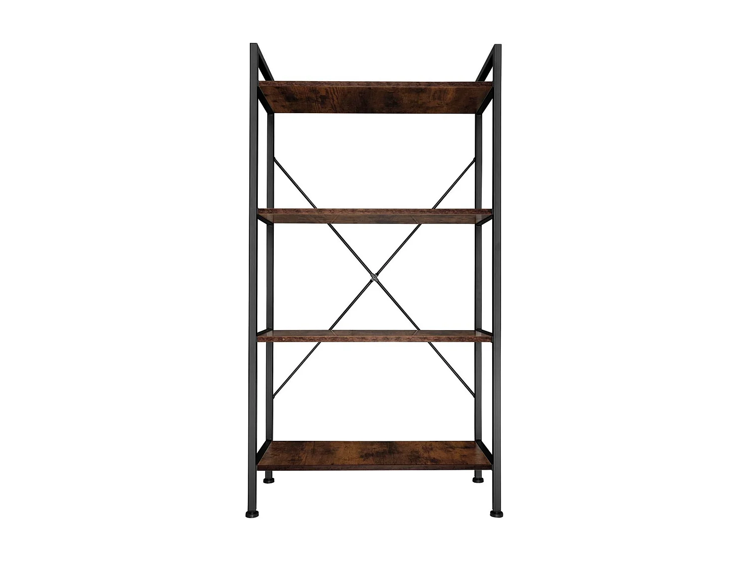 Libreria grande stile industriale/vintage 4 livelli 1215 cm marrone 08_0000278