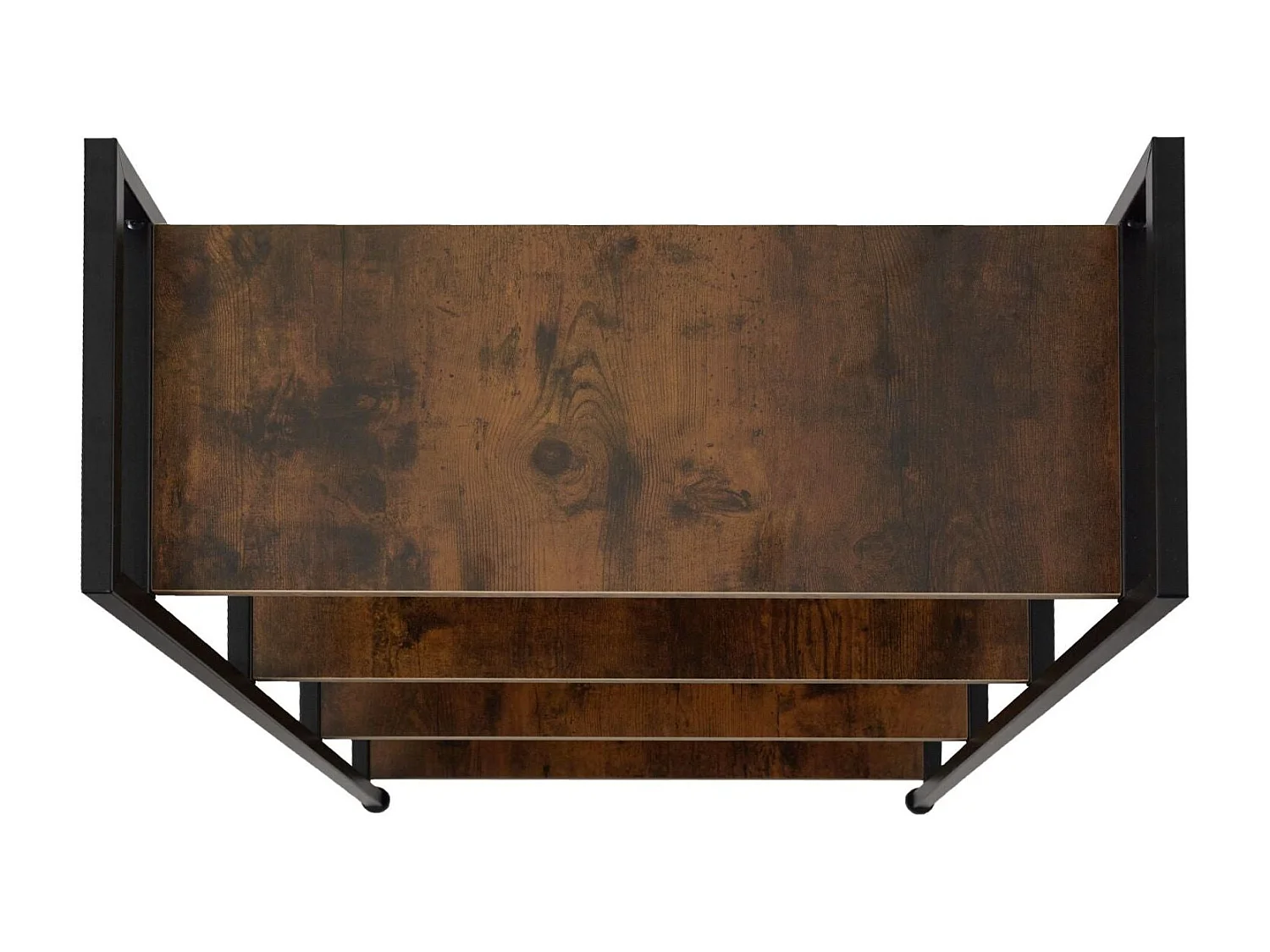 Libreria grande stile industriale/vintage 4 livelli 1215 cm marrone 08_0000278