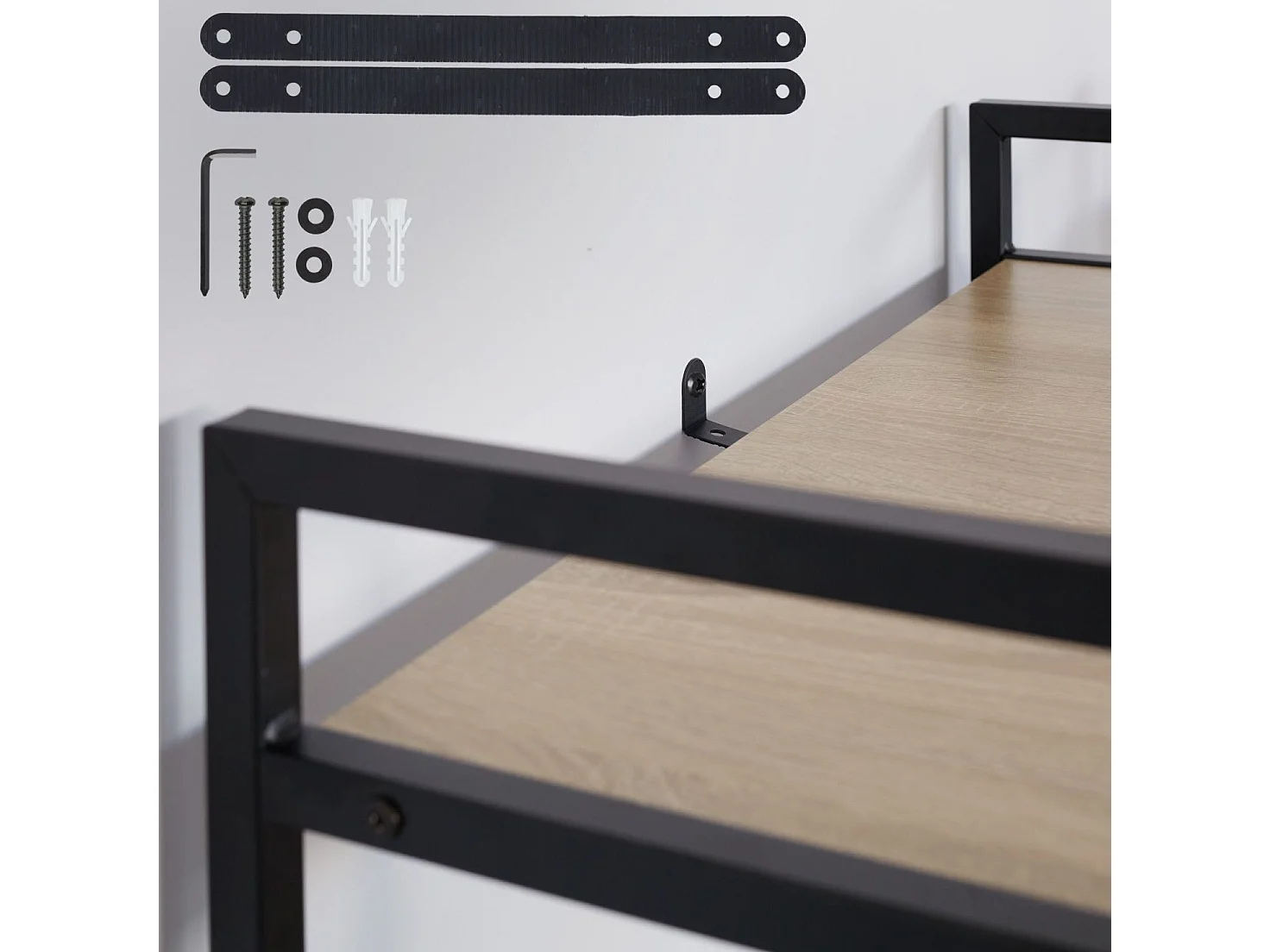 Librería grande de estilo industrial/vintage 4 niveles 1215 cm beige 08_0000279