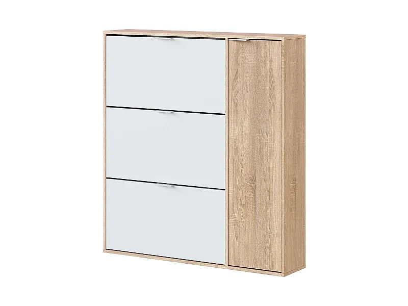Mueble zapatero 4 Puertas Dana Color Roble/Blanco