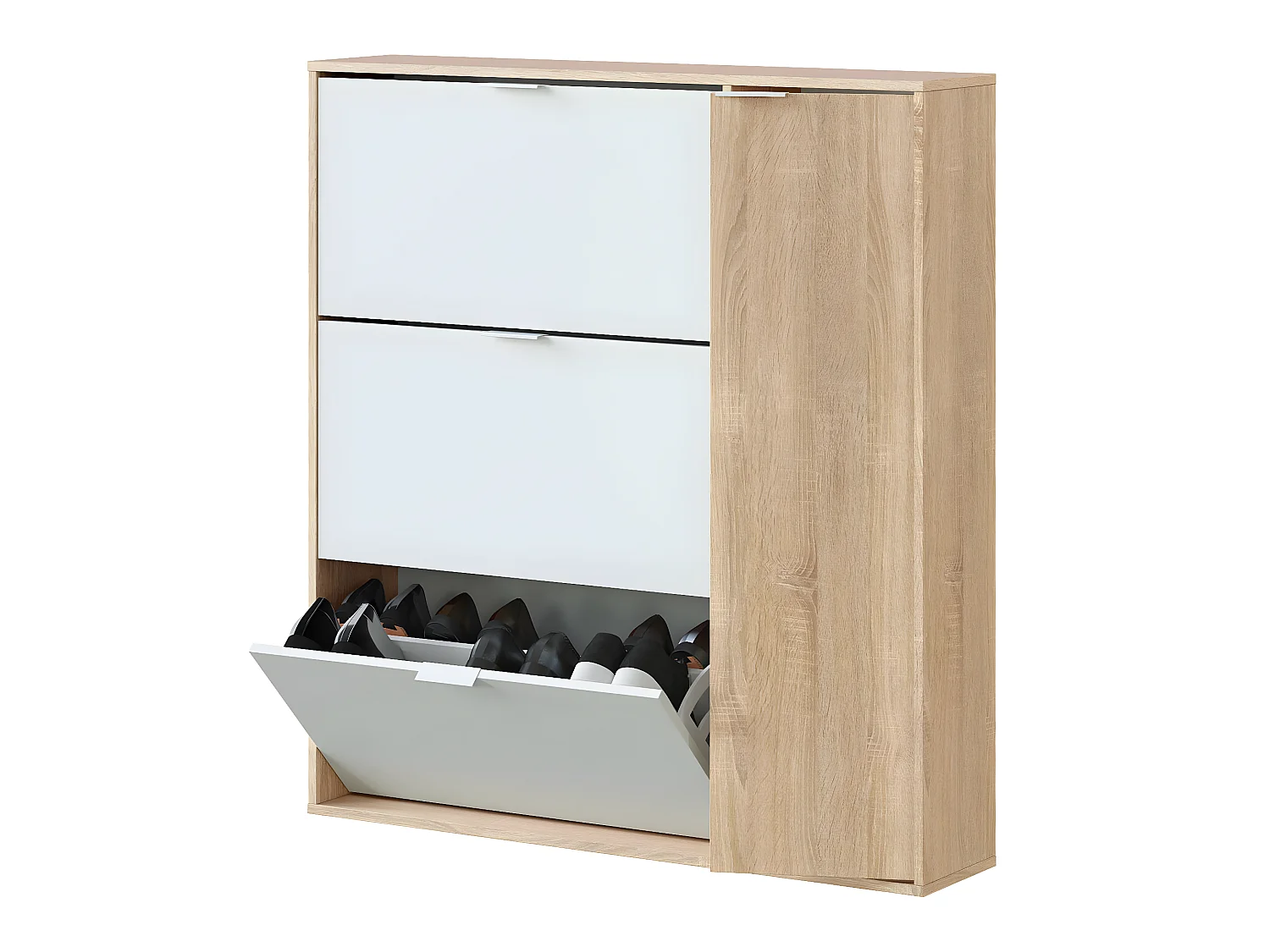 Mueble zapatero 4 Puertas Dana Color Roble/Blanco