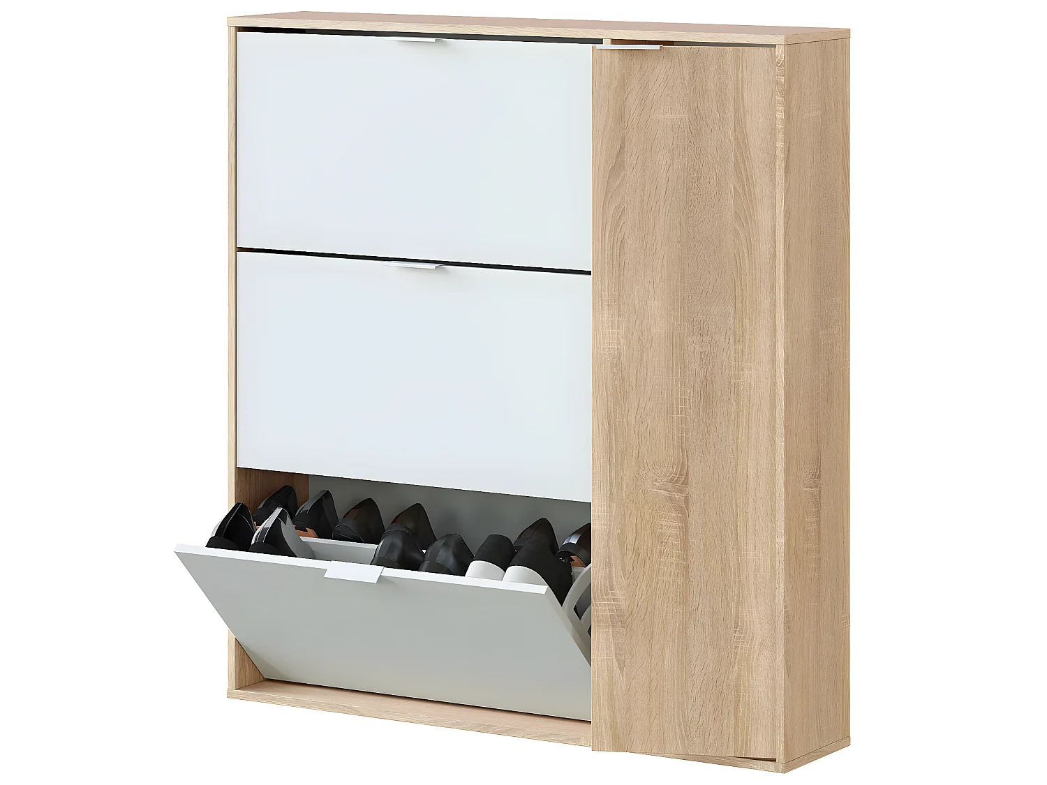Mueble zapatero 4 Puertas Dana Color Roble/Blanco