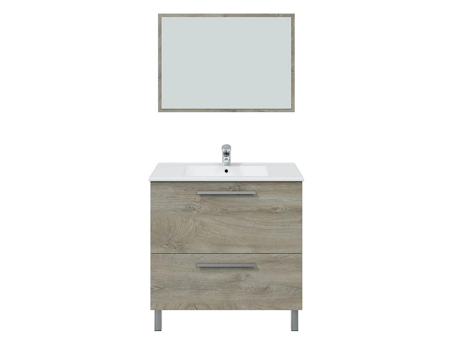 Mueble de baño Luis 1 cajón 1 puerta con espejo, sin lavabo, Color Alaska