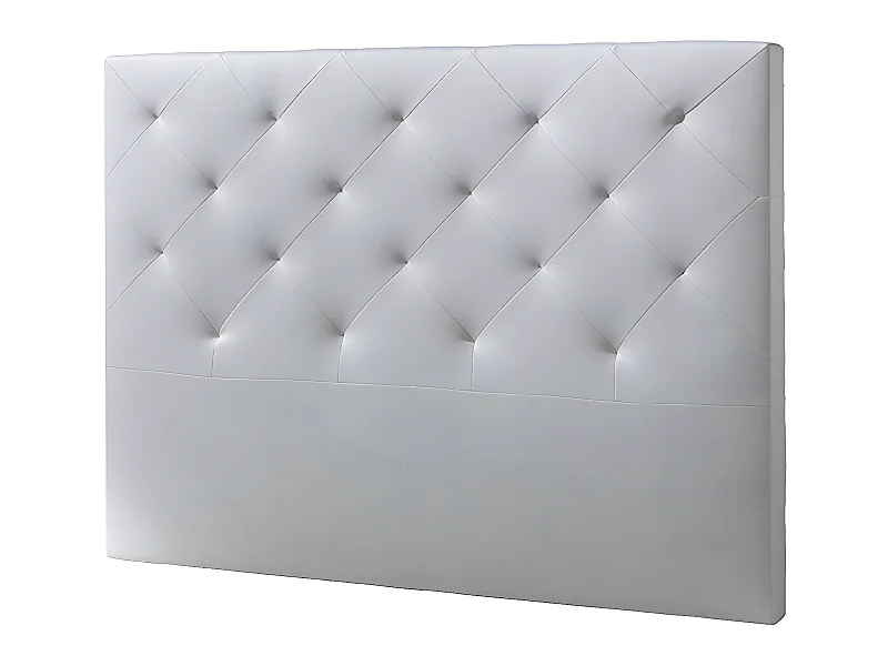 Cabecero tapizado Rombo 160x115 cm Blanco, Acolchado con Espuma, 8 cm de Grosor