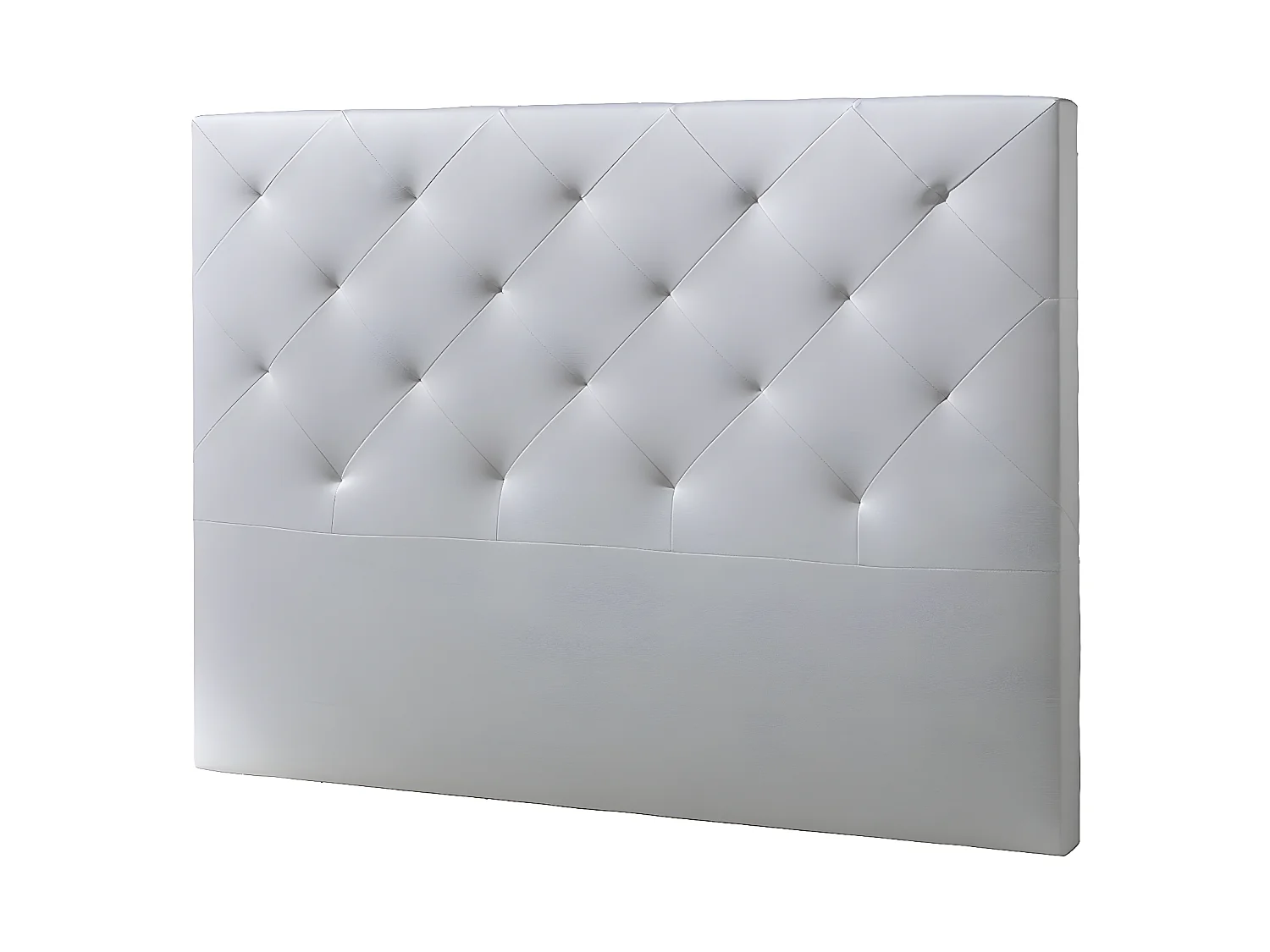 Cabecero tapizado Rombo 160x115 cm Blanco, Acolchado con Espuma, 8 cm de Grosor