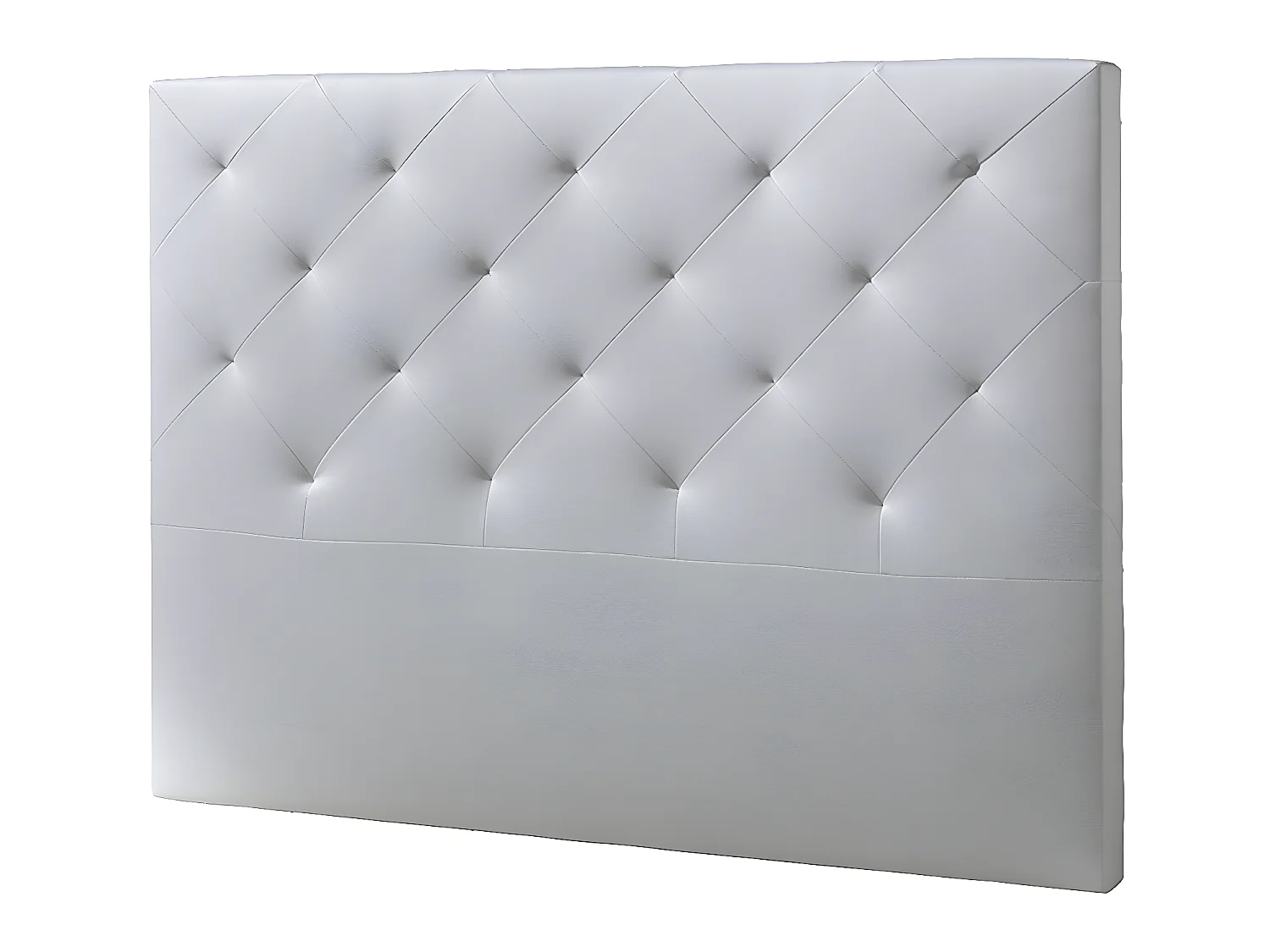 Cabecero tapizado Rombo 160x115 cm Blanco, Acolchado con Espuma, 8 cm de Grosor