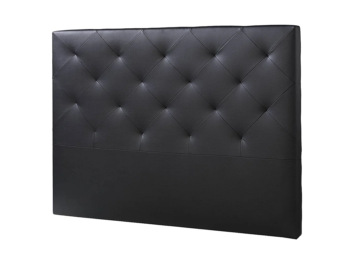 Cabecero tapizado Rombo 150x115 cm Negro, Acolchado con Espuma, 8 cm de Grosor