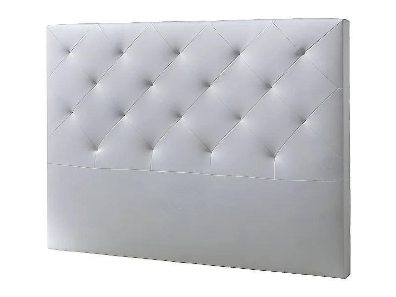 Cabecero tapizado Rombo 150x115 cm Blanco, Acolchado con Espuma, 8 cm de Grosor