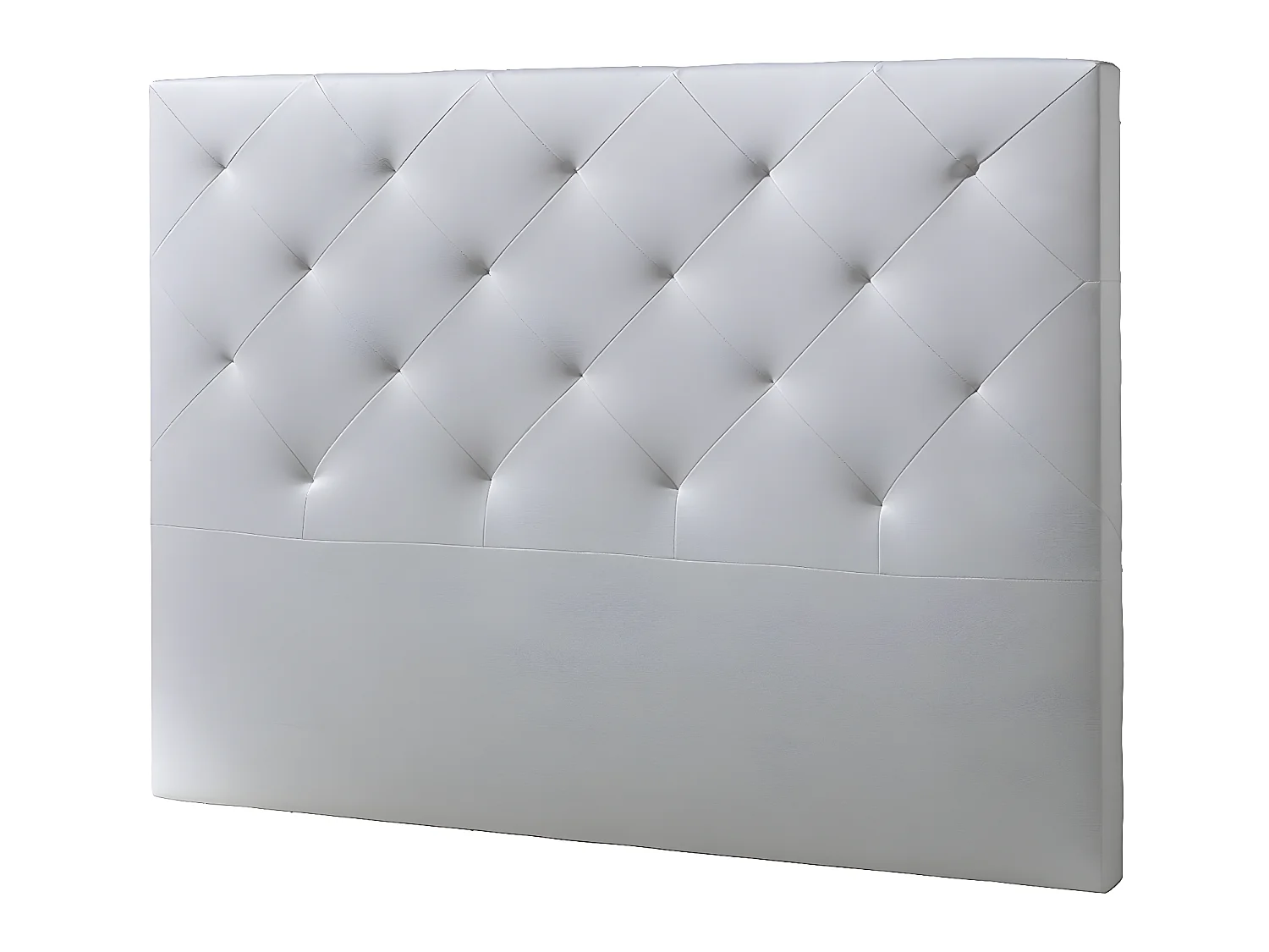Cabecero tapizado Rombo 150x115 cm Blanco, Acolchado con Espuma, 8 cm de Grosor