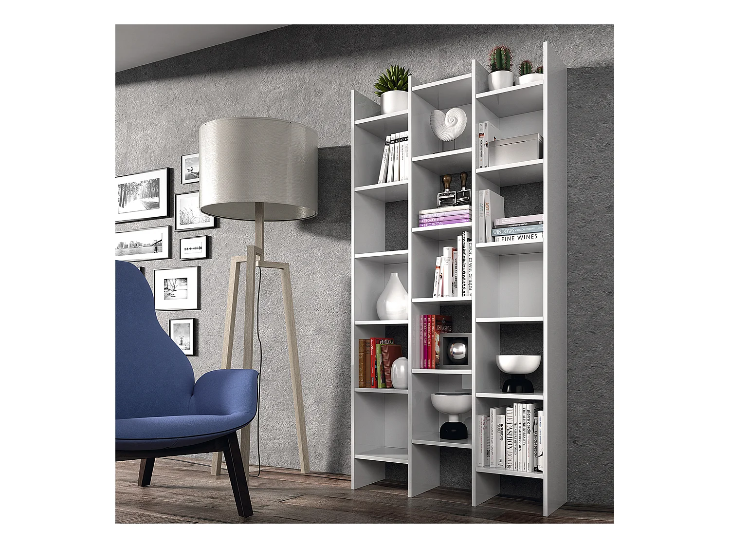 Estantería Librería Pisa Color Blanco, para Salón, Comedor o Despacho