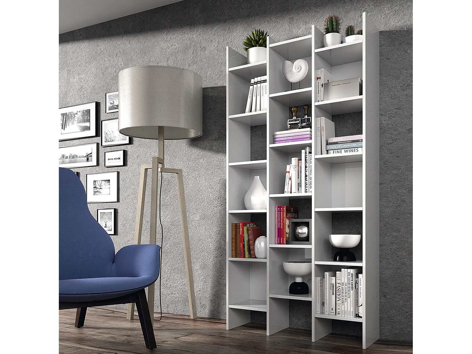 Estantería Librería Pisa Color Blanco, para Salón, Comedor o Despacho