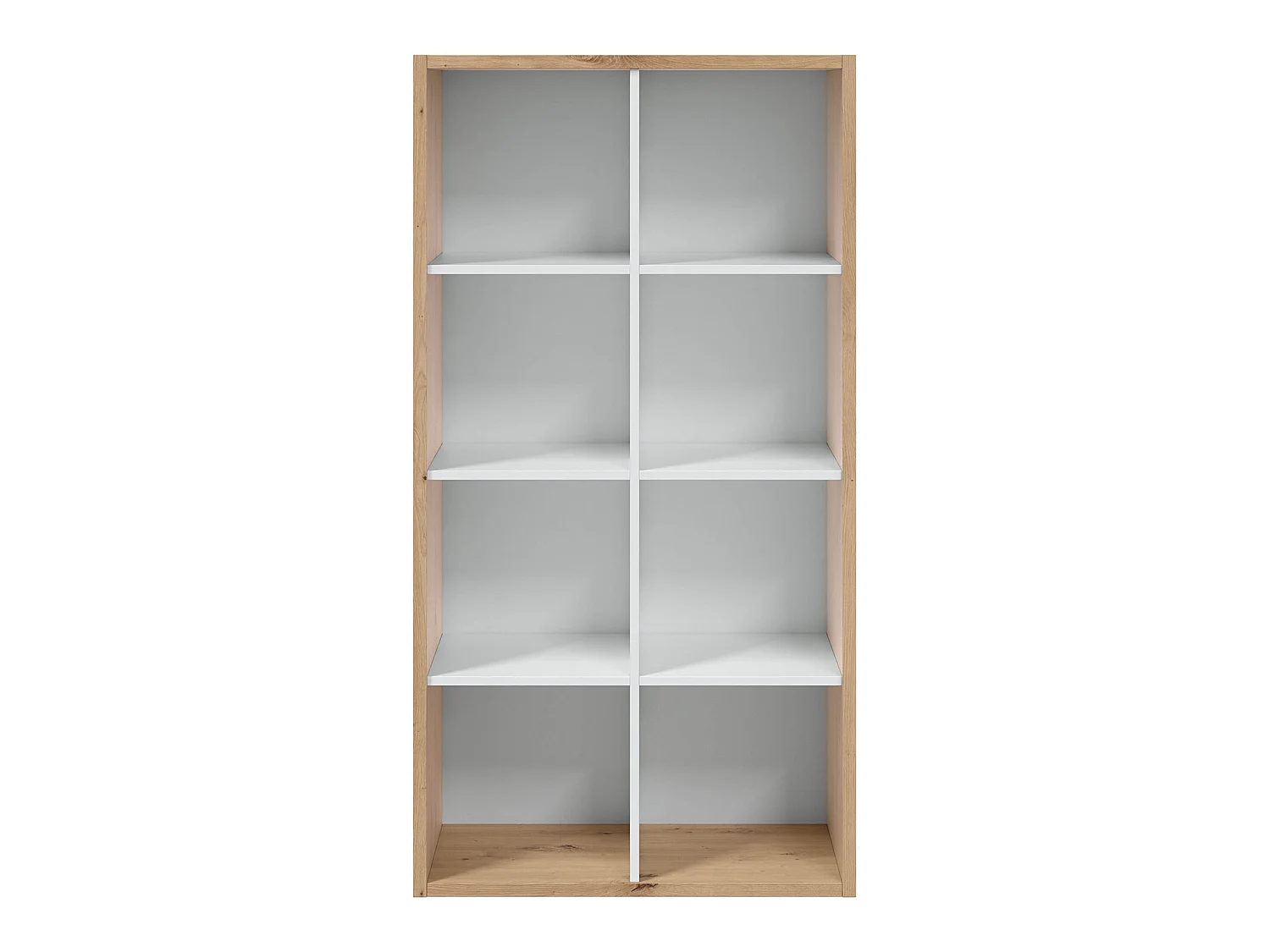 Libreria soggiorno Cubic 8 fori, colore rovere e bianco